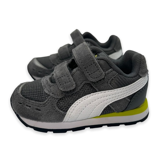 NEW Puma Vista V Castlerock Sneakers White/Gray/Black Shoes Baby Size 5C - Picture 2 of 8